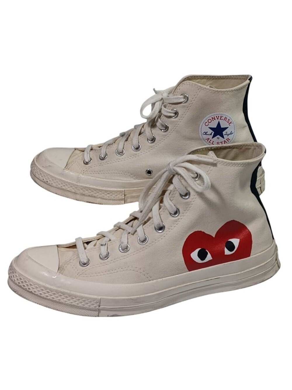 CDG CONVERSE X COMME DES GARCONS PLAY Heart Hi Sneaker 150205C - White 9 US Men - Picture 5 of 9